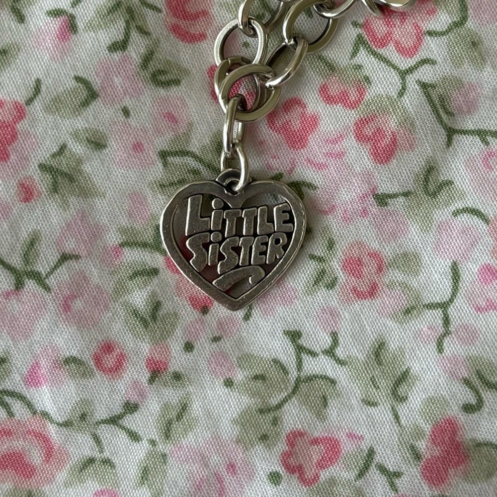 James Avery Silver Heart Little Sister Charm